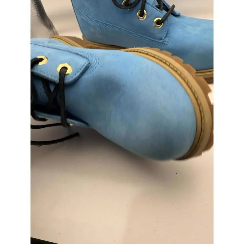 Timberland Classic 6-Inch Premium Waterproof Boots Blue Suede Boys 5.5 - Picture 7 of 14